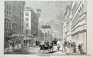 BALTIMORE, Maryland, street view, antique print 1856