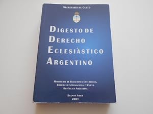 Imagen del vendedor de Digesto de Derecho Eclesistico Argentino a la venta por Librera Camino Bulnes