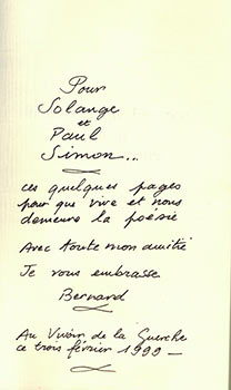 L'inépuisable errance suivi de Quoi demeure. Linogravures de Bernard Kessler. First edition, signed.
