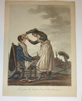 Seller image for Le jour de barbe du charbonnier. Original aquatint. for sale by Wittenborn Art Books