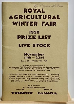 Livestock prize list, Royal Agricultural Winter Fair 1950