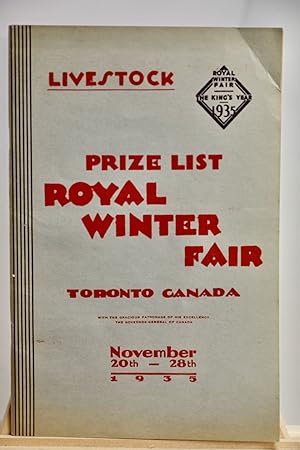 Livestock prize list, Royal Winter Fair 1935
