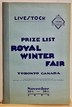 Livestock prize list, Royal Winter Fair 1936