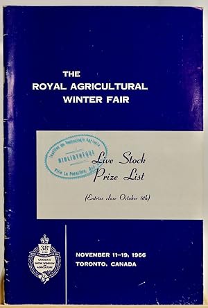 Livestock prize list, Royal Agricultural Winter Fair 1966