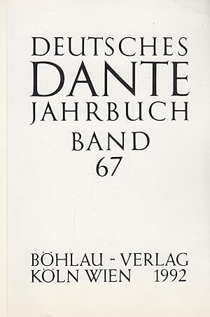 Bild des Verkufers fr Deutsches Dante Jahrbuch Band 67 zum Verkauf von Leipziger Antiquariat