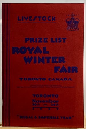 Livestock prize list, Royal Winter Fair 1937
