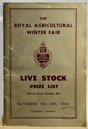 Livestock prize list, Royal Agricultural Winter Fair 1960