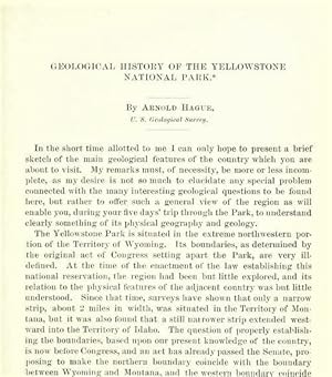 Imagen del vendedor de Geological History Of The Yellowstone National Park a la venta por Legacy Books II