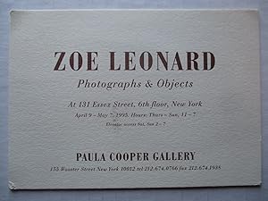 Imagen del vendedor de Zoe Leonard Photographs and Objects Paula Cooper Gallery 1995 Exhibition invite postcard a la venta por ANARTIST