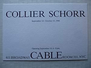 Imagen del vendedor de Collier Schorr Cable Gallery 1988 Exhibition invite postcard a la venta por ANARTIST