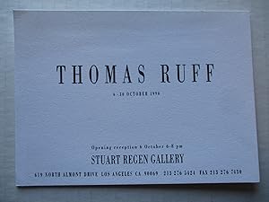 Image du vendeur pour Thomas Ruff Stuart Regen Gallery 1990 Exhibition invite postcard mis en vente par ANARTIST