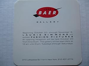 Seller image for Laurie Simmons Fashion Pictures Josh Baer Gallery Oct 23 - Nov 9 Exhibition invite postcard for sale by ANARTIST