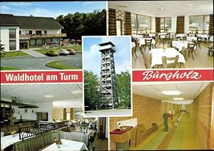 Ansichtskarte / Postkarte Burgholz Kirchhain in Hessen, Waldhotel am Turm, Außenansicht, Speisesa...