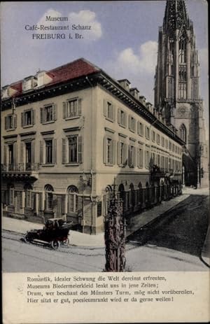 Ansichtskarte / Postkarte Freiburg im Breisgau, Museum, Cafe Restaurant Schanz, Münster