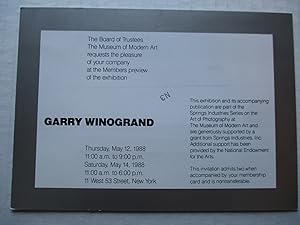 Bild des Verkufers fr Garry Winogrand MOMA members preview 1988 Exhibition invite postcard zum Verkauf von ANARTIST