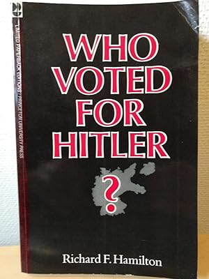 Bild des Verkufers fr Who voted for Hitler? zum Verkauf von PlanetderBuecher