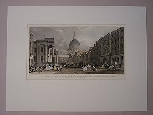 Bild des Verkufers fr The Post Office, St. Paul`s Cathedral, and Bull & Mouth Inn, London in 1829("). zum Verkauf von Kunstantiquariat Rolf Brehmer