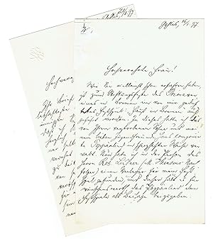 Imagen del vendedor de 2 eigenh. Briefe mit Unterschrift. a la venta por Kotte Autographs GmbH