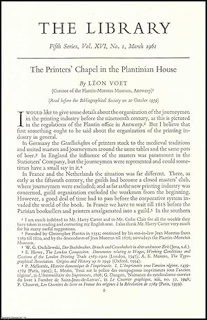 Seller image for The Printers Chapel in the Plantinian House, Antwerp. An uncommon original article from the Library, 1961. for sale by Cosmo Books