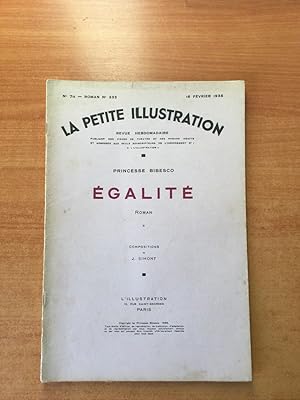 Seller image for LA PETITE ILLUSTRATION n 711 Roman n 333 : EGALITE II for sale by KEMOLA