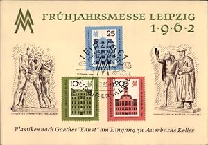 Seller image for Ansichtskarte / Postkarte Leipzig in Sachsen, Leipziger Messe 1962, Frhjahrsmesse, Plastiken nach Goethes "Faust" for sale by akpool GmbH