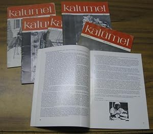 Imagen del vendedor de Kalumet. - 6 Hefte der Jahre 1967 und 1968, 16. und 17. Jahrgang. - Enthalten: 1967, Nummern 1, 3, 4 und 6 / 1968: Hefte 1 und 2. - Mitteilungsorgan der IFI Interessengemeinschaft fr Indianerkunde, Deutschland e. V. - Aus dem Inhalt: Werner Krause ber George Armstrong Custer / Ferdinand Wester: Indianer in London / Albert Hechenberger: Volk der Dakota, Werden und Wandlung / Helmut Harms: Die Religion der nordamerikanischen Indianer im Spiegel ihrer Dichtung / Wilhelm Gschwendner: Die Kmpfe der stlichen Apache mit den Spaniern / Bottom Tab Leggings. a la venta por Antiquariat Carl Wegner