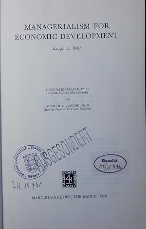 Seller image for Managerialism for economic development. essays on India. for sale by Antiquariat Bookfarm
