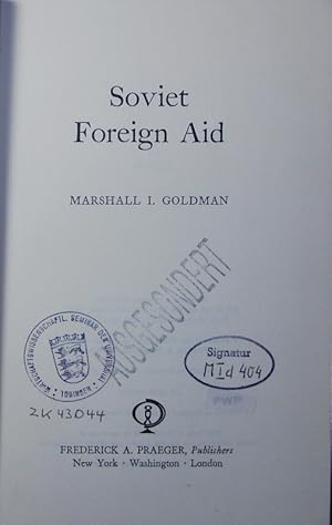 Bild des Verkufers fr Soviet foreign aid. zum Verkauf von Antiquariat Bookfarm