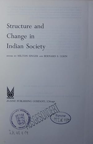 Bild des Verkufers fr Structure and change in Indian society. zum Verkauf von Antiquariat Bookfarm