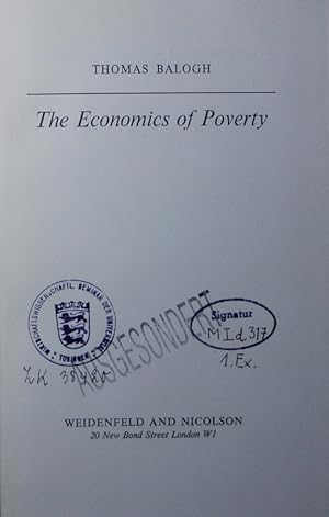 Seller image for The Economics of poverty. for sale by Antiquariat Bookfarm