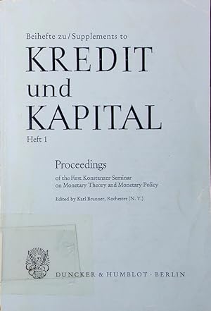 Bild des Verkufers fr Proceedings of the . Konstanzer Seminar on Monetary Theory and Monetary Policy - June 24 - June 26, 1970. - 1. zum Verkauf von Antiquariat Bookfarm