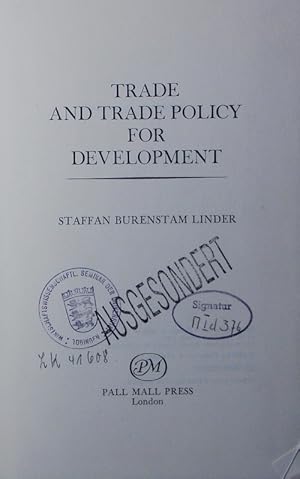 Seller image for Trade and trade policy for development. for sale by Antiquariat Bookfarm