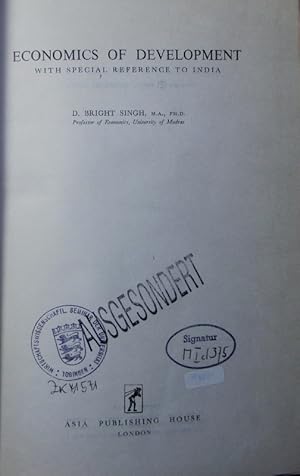 Seller image for Economics of development. with special reference to India. for sale by Antiquariat Bookfarm