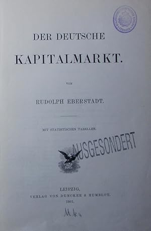 Imagen del vendedor de Der deutsche Kapitalmarkt. mit statistischen Tabellen. a la venta por Antiquariat Bookfarm