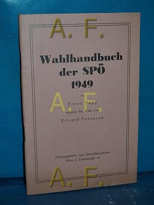 Bild des Verkufers fr Wahlhandbuch der SP 1949 zum Verkauf von Antiquarische Fundgrube e.U.