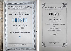 Imagen del vendedor de Cheste [Juan de la Pezuela y Ceballos, Conde de Cheste]  todo un Siglo, 1809-1906. El isabelino tradicionalista. Prlogo de Joaqun de Entrambasaguas. a la venta por Hesperia Libros