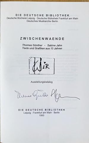 Seller image for Zwischenwaende. Texte und Grafiken aus 13 Jahren. Ausstellungskatalog for sale by Treptower Buecherkabinett Inh. Schultz Volha