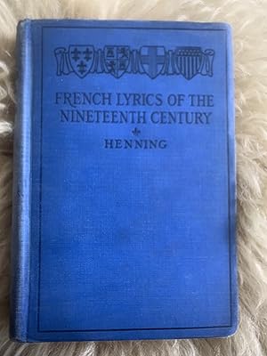 Seller image for Representative French Lyrics Of The Nineteenth Century for sale by Wentworth Books