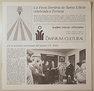 Seller image for BUTLLET INTERIOR INFORMATIU D'MNIUM CULTURAL 3 poca, nm. 43. Primer trimestre de 1983 - Barcelona 1983 - Il lustrat for sale by Llibres del Mirall
