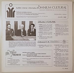 Immagine del venditore per BUTLLET INTERIOR INFORMATIU D'MNIUM CULTURAL 3 poca, nm. 64. Juliol 1985 - Barcelona 1985 - Il lustrat venduto da Llibres del Mirall