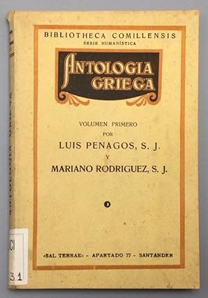 Imagen del vendedor de Antologa griega. Volumen primero a la venta por Els llibres de la Vallrovira