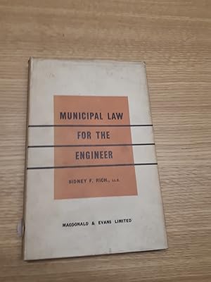 Bild des Verkufers fr Municipal Law For The Engineer zum Verkauf von Cambridge Rare Books