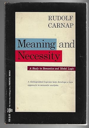 Immagine del venditore per Meaning and Necessity A Study in Semantics and Modal Logic venduto da Walden Books