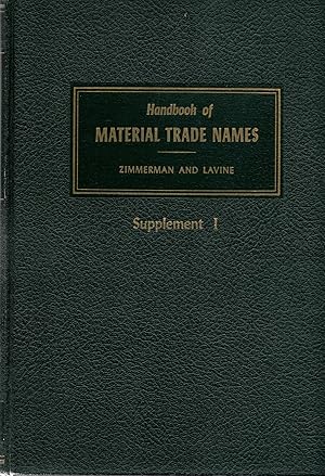 Bild des Verkufers fr Supplement I u to the 1953 Edition of Handbook of Trade Names zum Verkauf von Book Booth