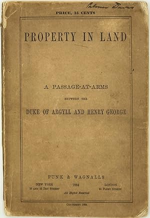 Bild des Verkufers fr PROPERTY IN LAND. A PASSAGE-AT-ARMS zum Verkauf von Bartleby's Books, ABAA