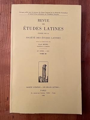 Image du vendeur pour Revue des tudes latines 1991 Tome 69 mis en vente par Librairie des Possibles