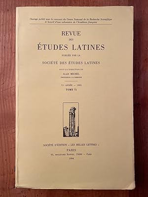 Image du vendeur pour Revue des tudes latines 1993 Tome 71 mis en vente par Librairie des Possibles