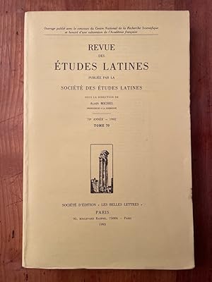 Image du vendeur pour Revue des tudes latines 1992 Tome 70 mis en vente par Librairie des Possibles