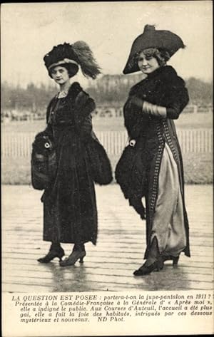 Ansichtskarte / Postkarte La Question est Posee, La Jupe Pantalon en 1911