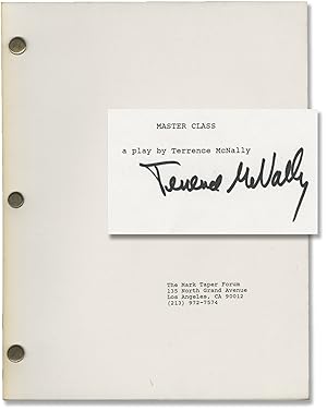 Bild des Verkufers fr Master Class (Original script for the 1995 play, signed by Terrence McNally) zum Verkauf von Royal Books, Inc., ABAA